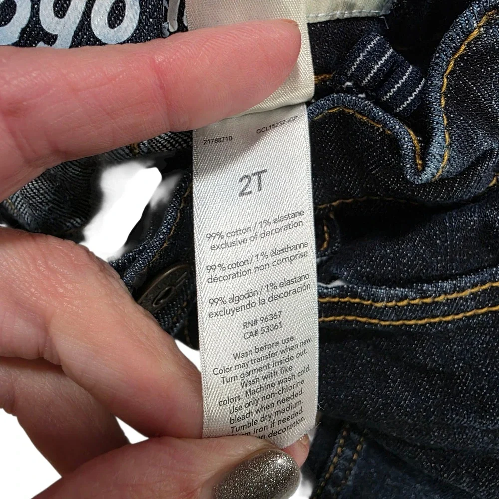 Osh Kosh B'gosh Skinny Jeans Toddlers Blue 2T Denim Dark Wash Elastic‎ Waist